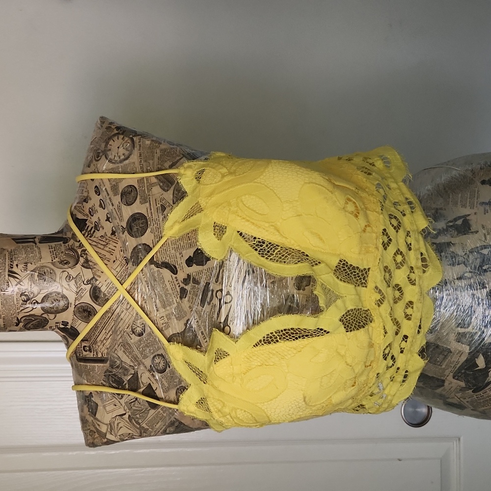 Yellow lace bralette